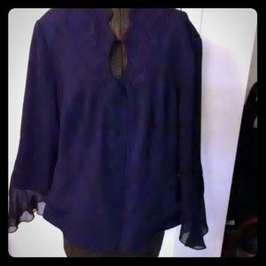 Two-piece navy blue suit